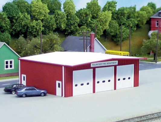 HO Fire Station Kit, Red 7"x5.5" (PKS192)