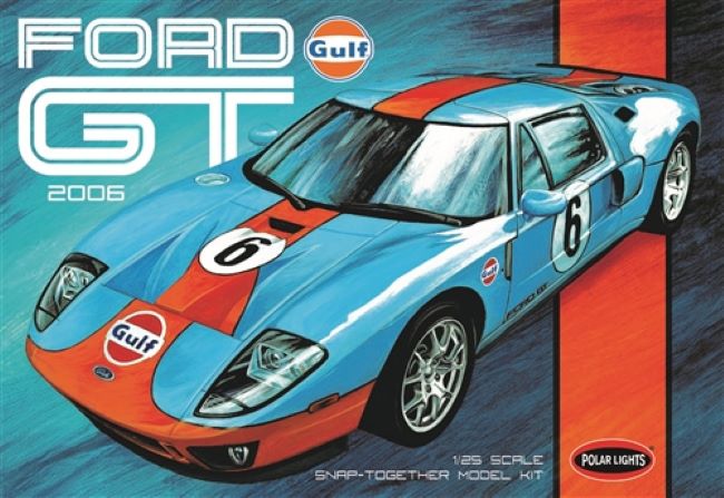 1/25 2006 Ford GT Gulf Heritage Race Car Snap-Together Plastic Model Kit (PLL955)