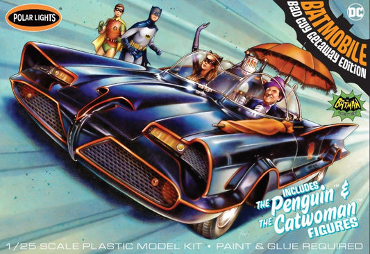 1/25 Classic 1966 Batmobile with Catwoman and Penguin Figures Plastic Model Kit (PLL998)