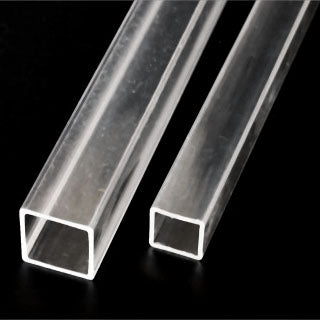 Clear Square Acrylic Tubing, 1/8"x15" (10) (PLS90241)