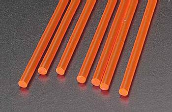 Acrylic Rod, Fluorescent Red 1/8"x10" (7) (PLS90273)