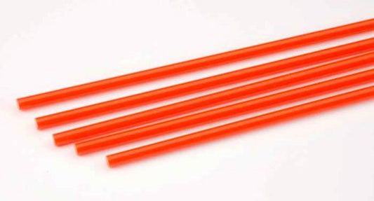 Acrylic Rod, Fluorescent Red, 5/32"x10" (5) (PLS90274)