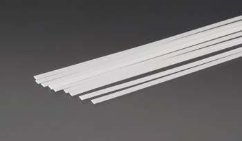 Rectangle Strip Styrene, White 0.010"x0.125"x10" (10) (PLS90716)