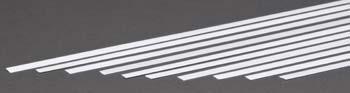 Rectangle Strip Styrene, White 0.010"x0.187"x10" (10) (PLS90718)