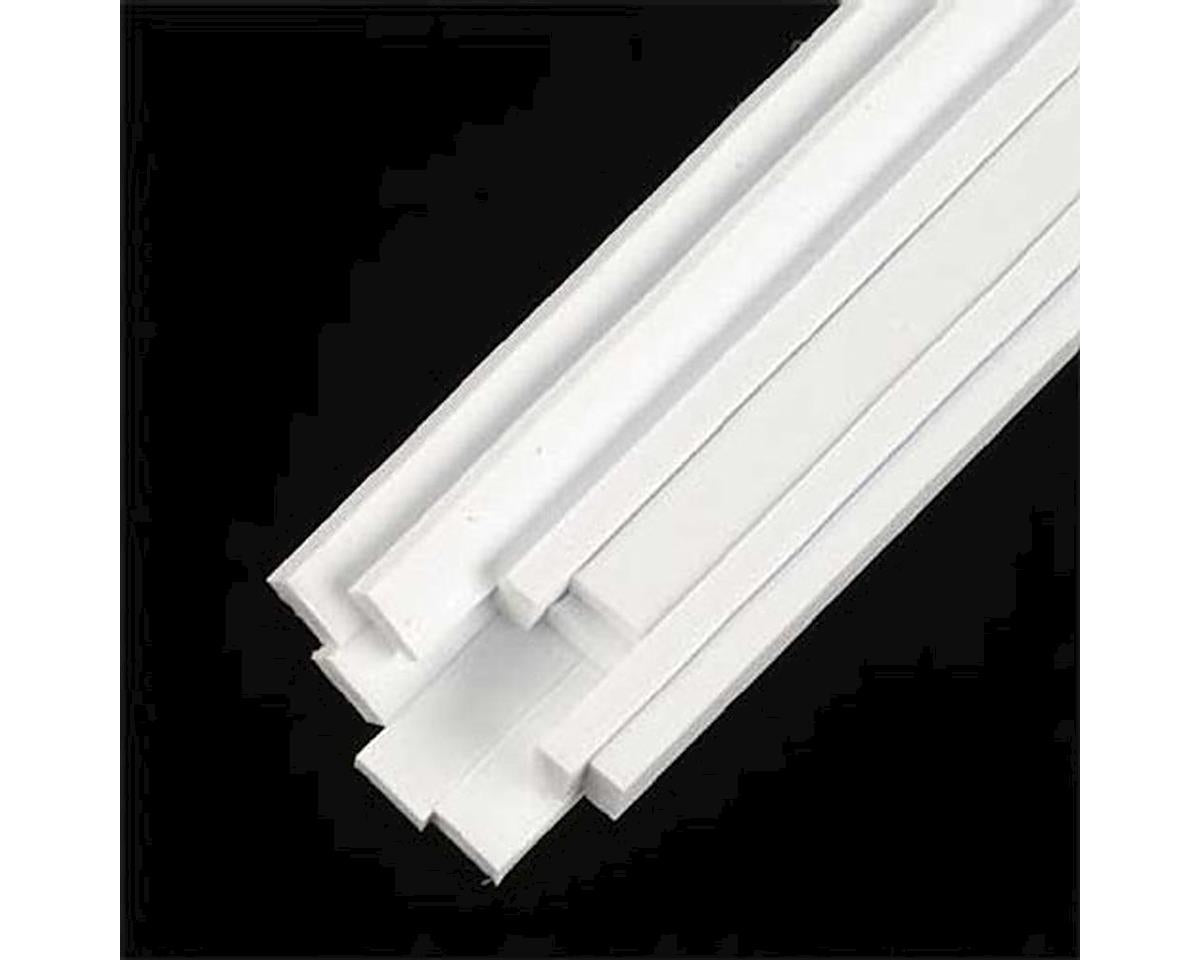 Rectangle Strip Styrene, White 0.030"x0.156"x10" (10) (PLS90737)