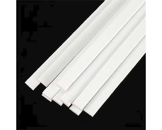 Rectangle Strip Styrene, White 0.040"x0.125"x10" (10) (PLS90746)