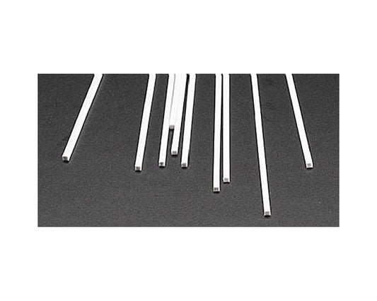 Square Rod Styrene, White 0.080"x10" (10) (PLS90760)