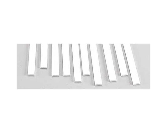 Rectangle Strip Styrene, White 0.080"x0.250"x10" (10) (PLS90769)