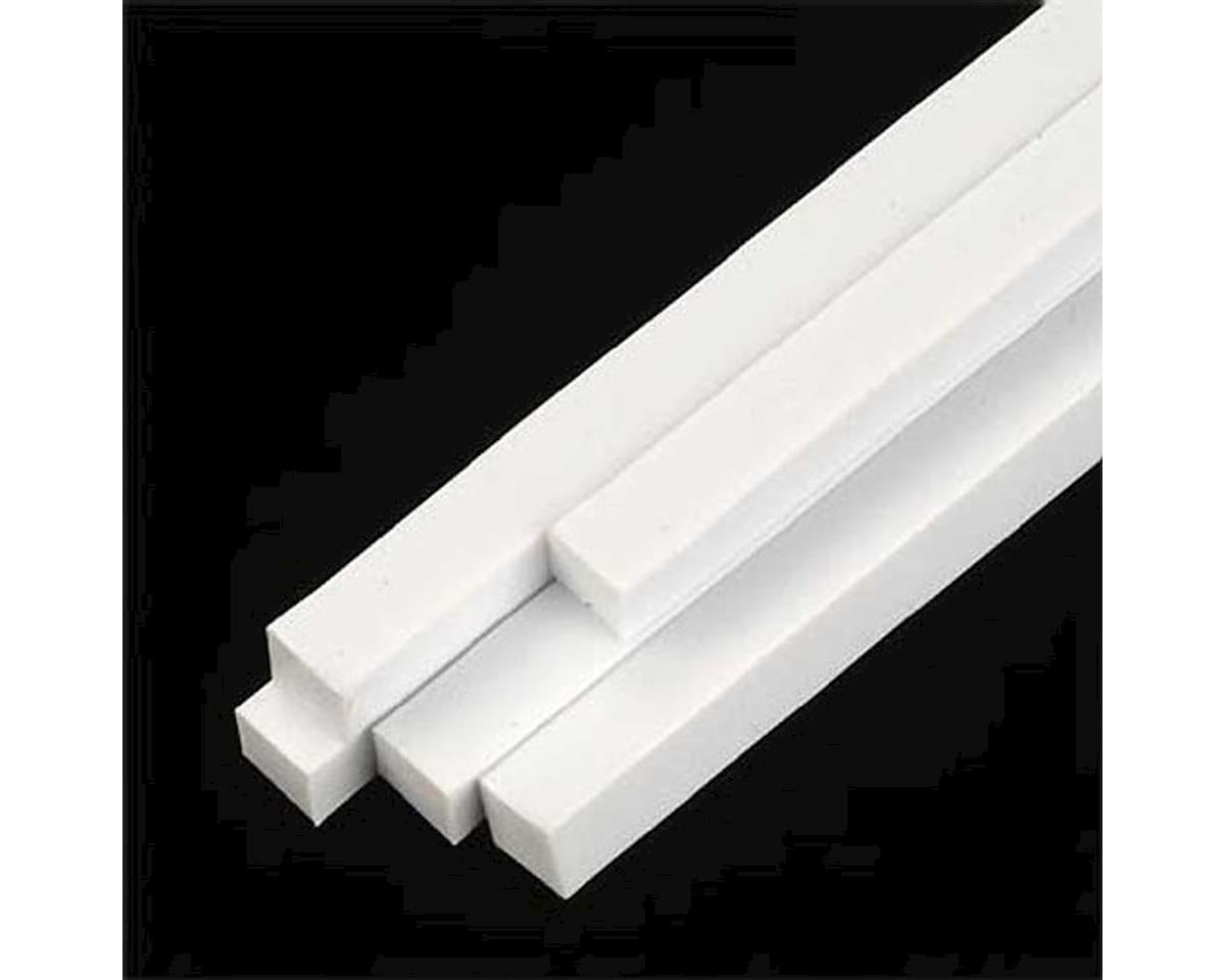 Square Rod Styrene, White 0.160"x10" (5) (PLS90790)