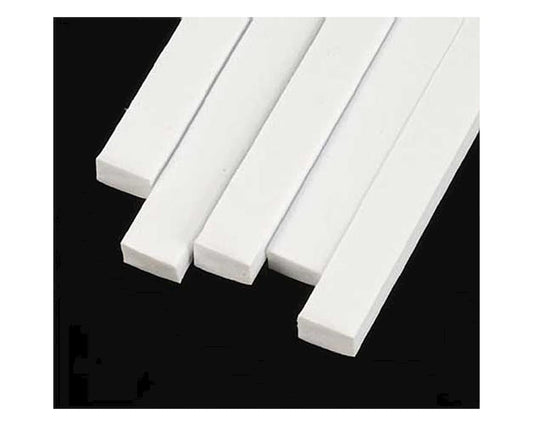 Rectangle Strip Styrene, White 0.160"x0.250"x10" (5) (PLS90799)