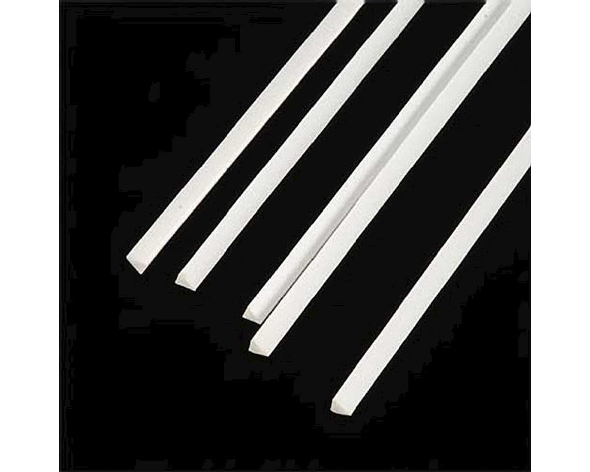 Triangular Rod Styrene, White 0.100"x10" (5) (PLS90845)