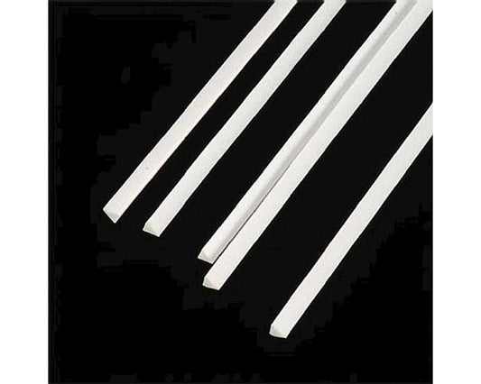 Triangular Rod Styrene, White 0.100"x10" (5) (PLS90845)