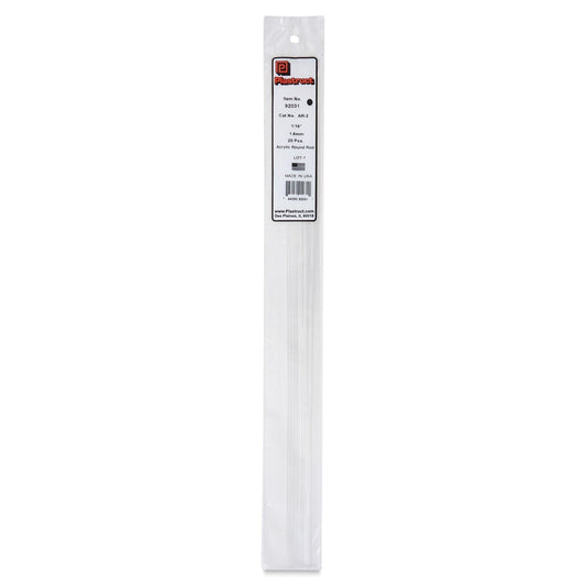 Clear Round Acrylic Rod, 1/16"x17.5" (20) (PLS92031)