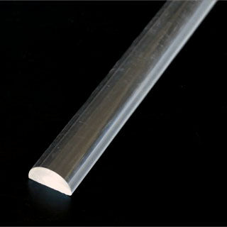 Clear Half-Round Acrylic Rod, 3/4"x17.5" (1) (PLS92053)