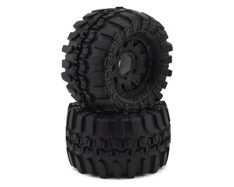 Interco TSL SX Super Swamper 2.8" M2 Compound Premounted Tires with 6x30 Black Raid Wheels for 1/10 Monster Truck (2) (PRO1011010)