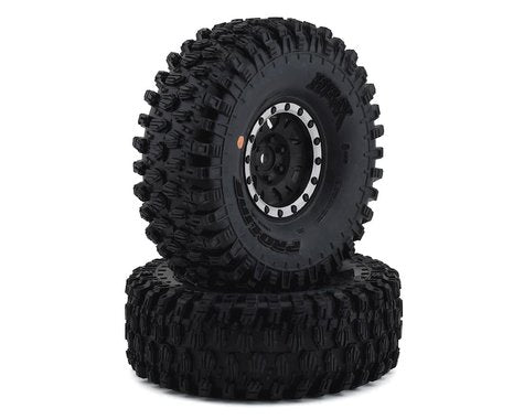 Hyrax 1.9" G8 Compound Premounted Tires with Black/Silver Impulse Wheels for 1/10 Rock Crawler (2) (PRO1012813)