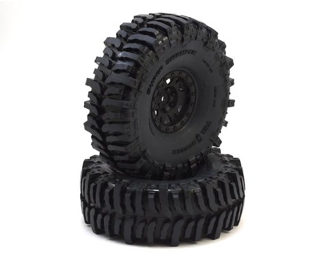 Interco Bogger 1.9" G8 Compound Premounted Tires with Black Impulse Wheels for 1/10 Rock Crawler (2) (PRO1013310)