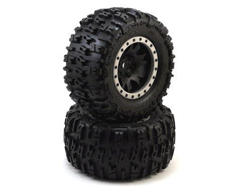 Trencher MX43 Premounted Tires with Black/Gray Pro-Loc Impulse Wheels for X-Maxx (2) (PRO1015113)