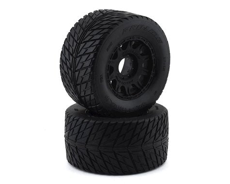 Street Fighter HP 3.8" M2 Compound Premounted Tires with 8x32 Black Raid Wheels for 1/8 Monster Truck (2) (PRO1016710)