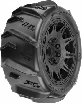 Dumont Sand/Snow Tires Mounted on 24mm Black Raid Wheels, Front or Rear (2) (PRO1020210)