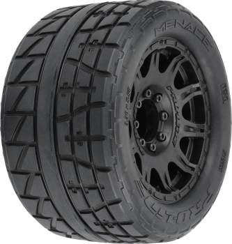 Menace HP 3.8" MT Tires Mounted on 17mm Black Raid Wheels, Front or Rear (2) (PRO1020610)