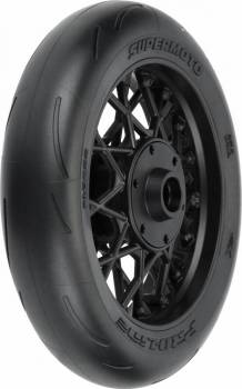 1/4 Supermoto Tire Mounted on Black Wheel, Front for Losi ProMoto-MX (1) (PRO1022210)