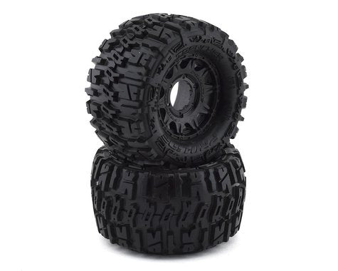 Trencher 2.8" M2 Compound Premounted Tires with 6x30 Black Raid Wheels for 1/10 Monster Truck (2) (PRO117010)