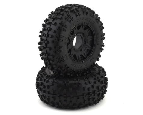 Badlands 2.8" M2 Compound Premounted Tires with 6x30 Black Raid Wheels for 1/10 Monster Truck (2) (PRO117310)