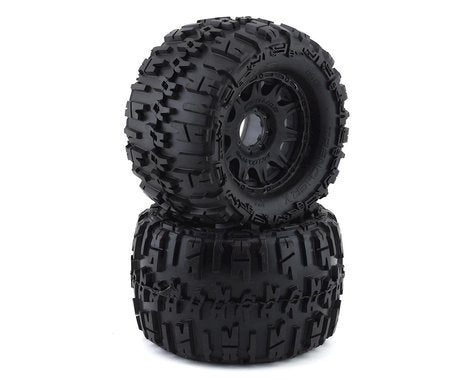 Trencher X MX38 3.8" M2 Compound Premounted Tires with 8x32 Black Raid Wheels for 1/8 Monster Truck (2) (PRO118410)