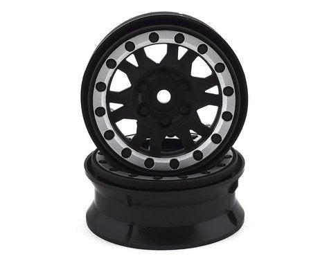 Impulse 1.9" Black/Silver Bead-Loc Wheels with 12mm Hex for 1/10 Rock Crawler (2) (PRO276913)