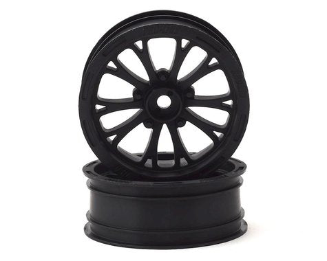 Pamona Drag Spec 2.2" Black Wheels with 12mm Hex for 1/10 Drag Racing Front (2) (PRO277503)