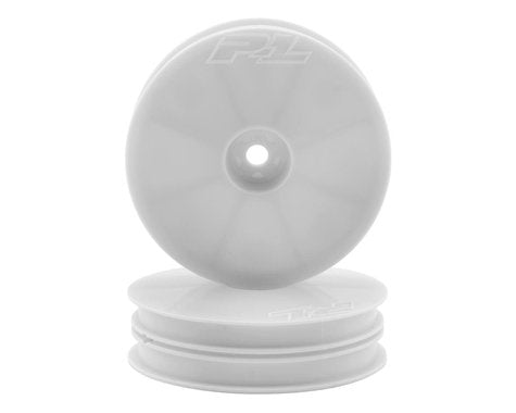 Velocity Narrow 2.2" White Wheels with 12mm Hex for 1/10 2WD Buggy/B6/RB6 Front (2) (PRO277804)