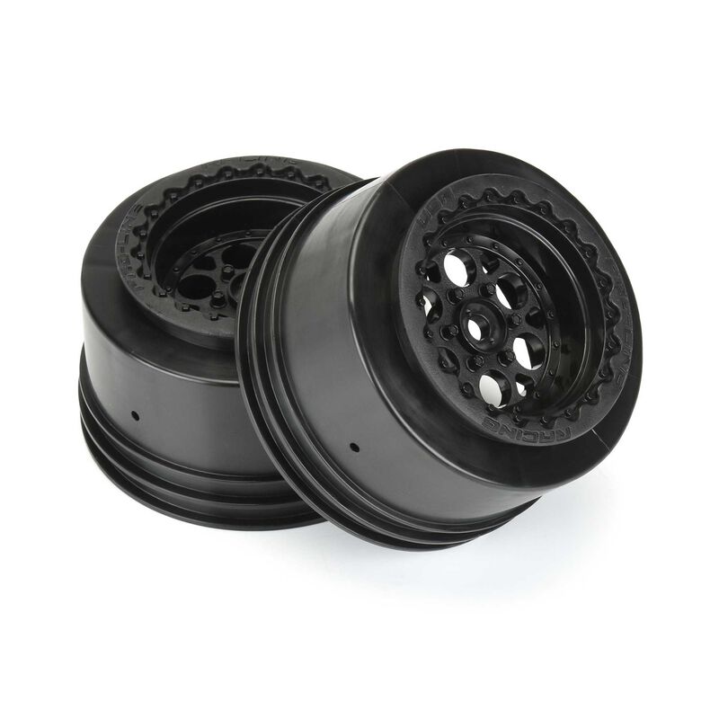 Showtime 2.2/3.0 SCT Wide Black Wheels with 12mm Hex for 1/10 Drag Racing (2) (PRO279403)