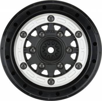 1/10 Raid Bead-Loc 2.2"/3.0" Silver and Black Short Course Wheels, Front or Rear (2) (PRO281103)