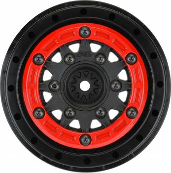 1/10 Raid Bead-Loc 2.2"/3.0" 12 and 14mm Red and Black Short Course Wheels, Front or Rear (2) (PRO281104)