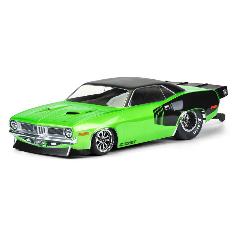 1972 Plymouth Barracuda Clear Body for Traxxas Slash 2WD Drag Car, Team Associated DR10 (PRO355000)