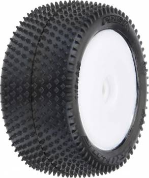 Prism Carpet Tires Mounted on White Wheels, Rear for Losi Mini-B (PRO829713)