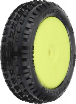 Wedge Carpet Tires Mounted on Yellow Wheels, Front for Losi Mini-B (PRO829812)