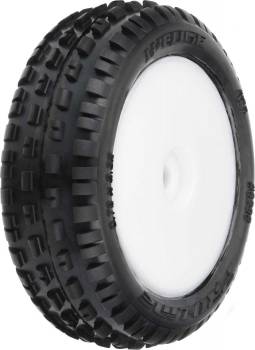 Wedge Carpet Tires Mounted on White Wheels, Front for Losi Mini-B (PRO829813)