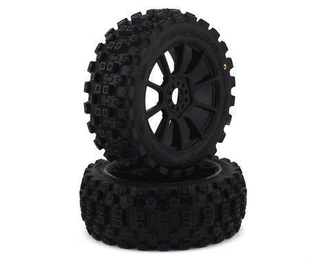 Badlands MX M2 Compound Tires with 17mm Hex Black Mach 10 Wheels for 1/8 Buggy (2) (PRO906721)