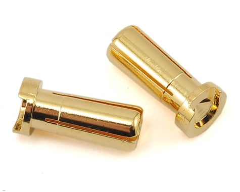 Low Profile 5mm "Super Bullet" Solid Gold Connectors (2 Male) (PTK5045)