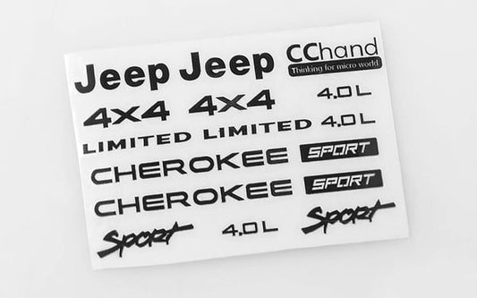Metal Emblem Set, Black for Axial SCX10 XJ (RC4VVVC0264)