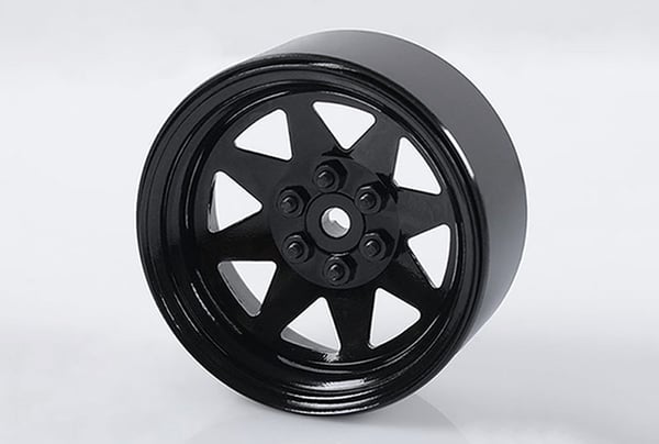 6 Lug Wagon 2.2" Steel Stamped Beadlock Wheels, Black (RC4ZW0190)