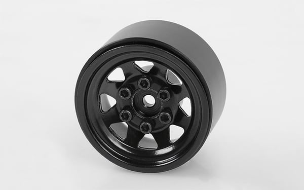 Stamped Steel 1.0" Stock Beadlock Wheels, Black (RC4ZW0229)