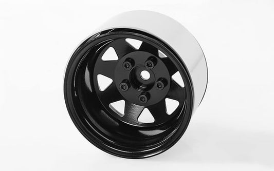 5 Lug Deep Dish Wagon 1.9" Steel Stamped Beadlock Wheels, Black (RC4ZW0243)
