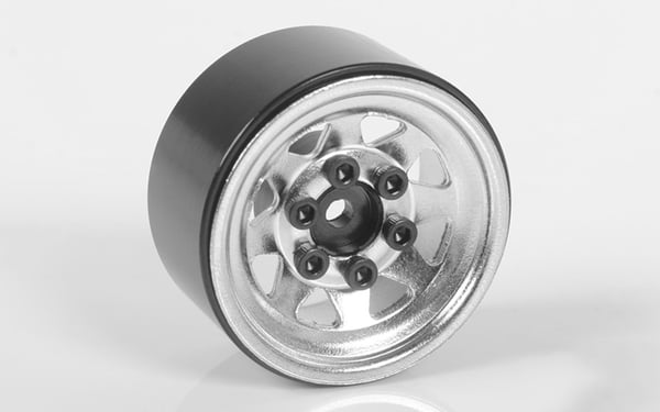 Stamped Steel 1.0" Stock Beadlock Wheels, Silver (RC4ZW0263)