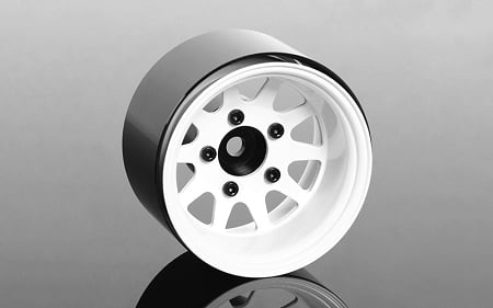 Deep Dish Wagon 1.55" Stamped Steel Beadlock Wheels, White (RC4ZW0284)