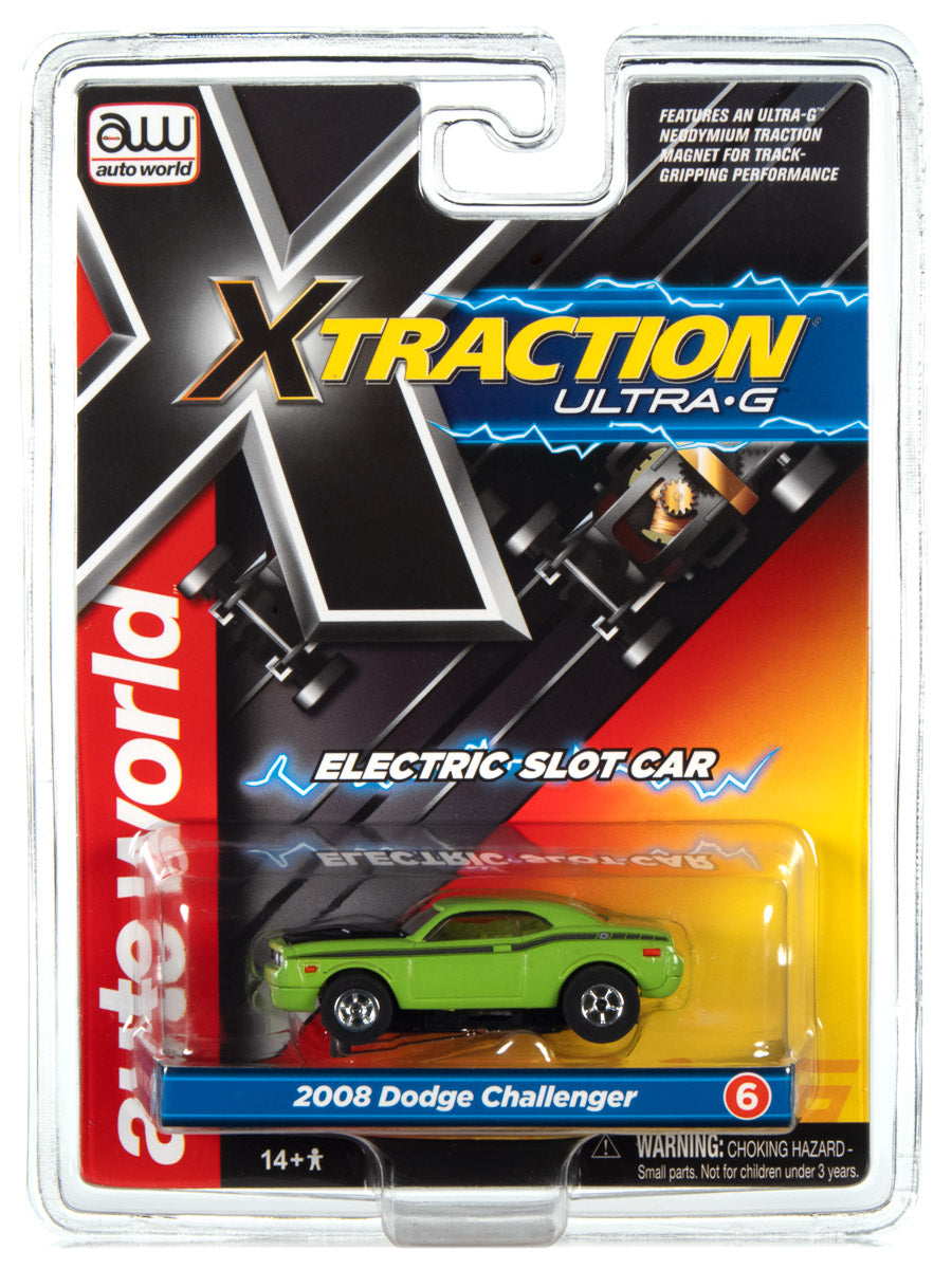 Xtraction R34 2008 Dodge Challenger, Green HO Scale Slot Car (RDZSC368CHAGRN)