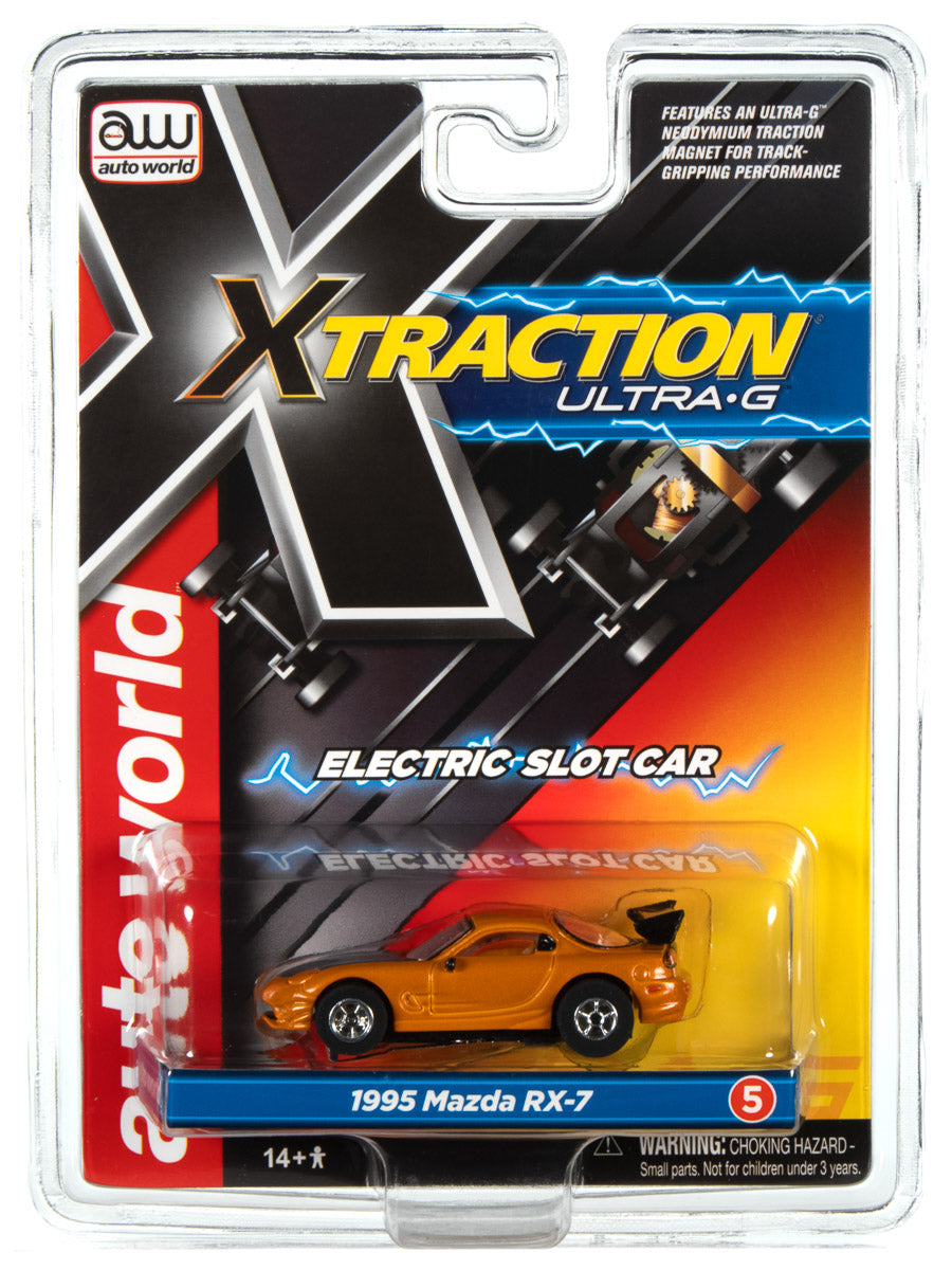 Xtraction R34 1995 Mazda RX7, Orange HO Scale Slot Car (RDZSC368RX7ORA)