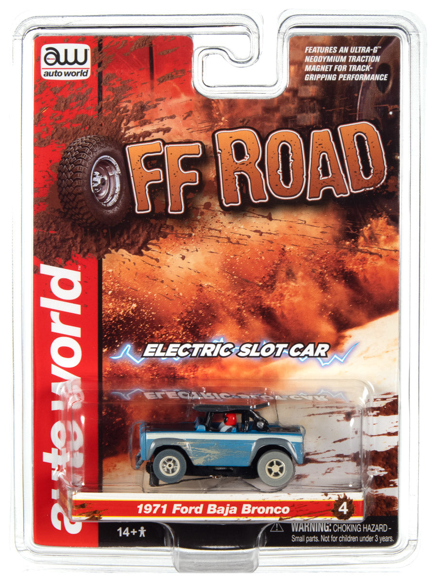 Xtraction 1971 Ford Baja Bronco, Blue HO Scale Slot Car (RDZSC375BROBLU)